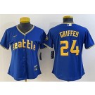 Women's Seattle Mariners #24 Ken Griffey Blue 2023 City Cool Base Jersey