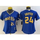 Women's Seattle Mariners #24 Ken Griffey Blue 2023 City Player Number Cool Base Jersey