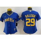 Women's Seattle Mariners #29 Cal Raleigh Blue 2023 City Connect Cool Base Jersey