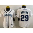 Women's Seattle Mariners #29 Cal Raleigh White Cool Base Jersey