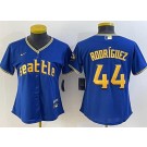 Women's Seattle Mariners #44 Julio Rodriguez Blue 2023 City Cool Base Jersey