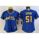 Women's Seattle Mariners #51 Ichiro Suzuki Blue 2023 City Cool Base Jersey
