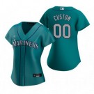 Women's Seattle Mariners Customized Aqua Alternate 2020 Cool Base Jersey