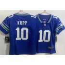 Women's Seattle Seahawks #10 Cooper Kupp Limited Blue Throwback Vapor Jersey