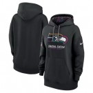 Women's Seattle Seahawks Black 2024 Crucial Catch Club Pullover Hoodie