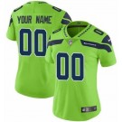 Women's Seattle Seahawks Customized Limited Green Rush Color Jersey