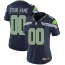 Women's Seattle Seahawks Customized Limited Steel Blue Vapor Untouchable Jersey