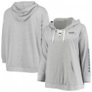 Women's Seattle Seahawks Gray Lace Up Pullover Hoodie