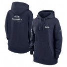 Women's Seattle Seahawks Navy Sideline Club Fleece Pullover Hoodie