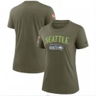 Women's Seattle Seahawks Olive 2022 Salute To Service Legend T Shirt