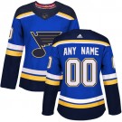 Women's St Louis Blues Customized Blue Authentic Jersey