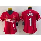 Women's St Louis Cardinals #1 Ozzie Smith Red 2024 City Connect Limited Jersey
