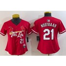 Women's St Louis Cardinals #21 Lars Nootbaar Red 2024 City Connect Limited Jersey