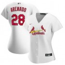 Women's St Louis Cardinals #28 Nolan Arenado White Cool Base Jersey