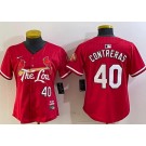 Women's St Louis Cardinals #40 Willson Contreras Red 2024 City Connect Limited Jersey