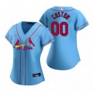 Women's St Louis Cardinals Customized Light Blue Alternate 2020 Cool Base Jersey