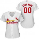 Women's St Louis Cardinals Customized White Cool Base Jersey