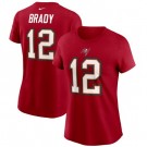 Women's Tampa Bay Buccaneers #12 Tom Brady Red Printed T-Shirt 210381