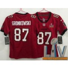 Women's Tampa Bay Buccaneers #87 Rob Gronkowski Limited Red 2021 Super Bowl LV Bound Vapor Untouchable Jersey