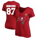 Women's Tampa Bay Buccaneers #87 Rob Gronkowski Red 2021 Super Bowl LV Printed T-Shirt 210384