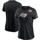 Women's Tampa Bay Buccaneers Black Crucial Catch Sideline Performance T Shirt