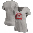 Women's Tampa Bay Buccaneers Gray 2021 Super Bowl LV Champions Printed T-Shirt 210370