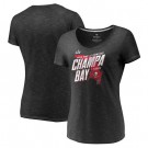 Women's Tampa Bay Buccaneers Gray 2021 Super Bowl LV Champions Printed T-Shirt 210380