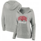 Women's Tampa Bay Buccaneers Gray Victory Script V Neck Pullover Hoodie
