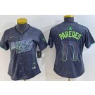 Women's Tampa Bay Rays #17 Isaac Paredes Charcoal 2024 City Connect Limited Jersey