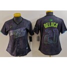 Women's Tampa Bay Rays #21 Jonny DeLuca Charcoal 2024 City Connect Limited Jersey