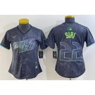 Women's Tampa Bay Rays #22 Jose Siri Charcoal 2024 City Connect Limited Jersey