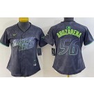 Women's Tampa Bay Rays #56 Randy Arozarena Charcoal 2024 City Connect Limited Cool Base Jersey