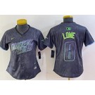 Women's Tampa Bay Rays #8 Brandon Lowe Charcoal 2024 City Connect Limited Cool Base Jersey