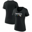 Women's Tennessee Titans Black City Pride Team V Neck T Shirt