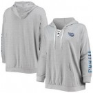 Women's Tennessee Titans Gray Lace Up Pullover Hoodie