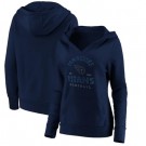 Women's Tennessee Titans Navy Vintage Arch V Neck Pullover Hoodie