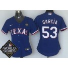 Women's Texas Rangers #53 Adolis Garcia Royal 2023 World Series Cool Base Jersey