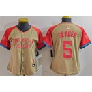 Women's Texas Rangers #5 Corey Seager Gray 2024 All Star Limited Jersey