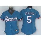 Women's Texas Rangers #5 Corey Seager Light Blue Cool Base Jersey