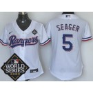 Women's Texas Rangers #5 Corey Seager White 2023 World Series Cool Base Jersey
