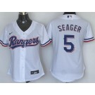 Women's Texas Rangers #5 Corey Seager White Cool Base Jersey
