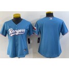 Women's Texas Rangers Blank Light Blue Team Logo Cool Base Jersey