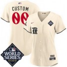 Women's Texas Rangers Customized Cream City 2023 World Series Cool Base Jersey