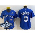 Women's Toronto Blue Jays #0 Andres Gimenez Blue 2025 World Series Cool Base Jersey