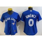 Women's Toronto Blue Jays #0 Andres Gimenez Blue Cool Base Jersey