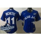 Women's Toronto Blue Jays #11 Bo Bichette Royal 2025 World Series Cool Base Jersey
