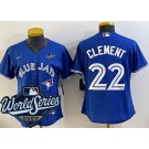 Women's Toronto Blue Jays #22 Ernie Clement Blue 2025 World Series Cool Base Jersey