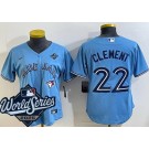 Women's Toronto Blue Jays #22 Ernie Clement Light Blue 2025 World Series Cool Base Jersey