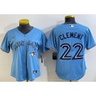 Women's Toronto Blue Jays #22 Ernie Clement Light Blue Cool Base Jersey