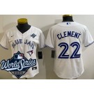 Women's Toronto Blue Jays #22 Ernie Clement White 2025 World Series Cool Base Jersey